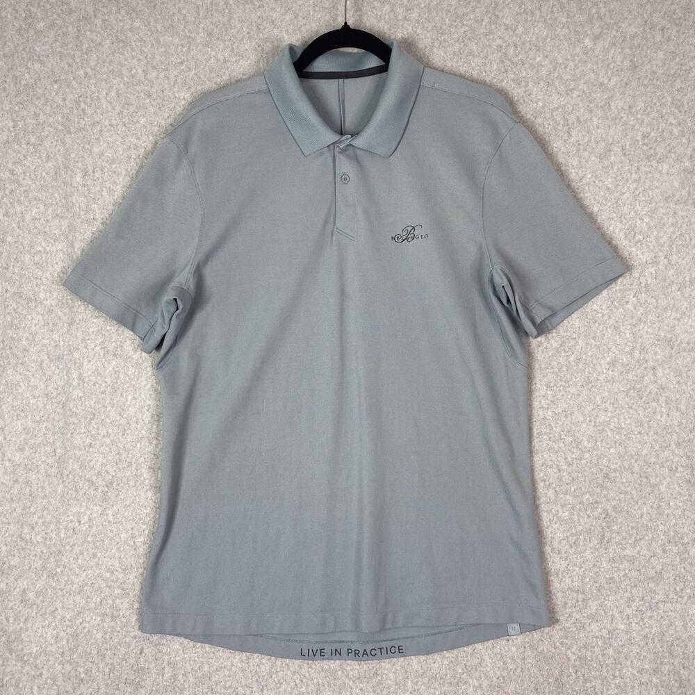Lululemon Shirt Mens M Blue Cast Tech Pique Polo Bellagio Las Vegas